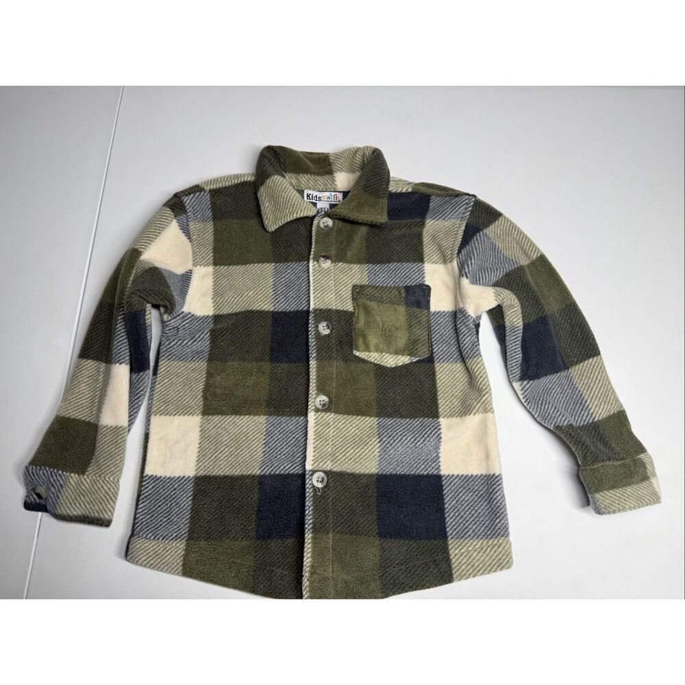 Kids Headquarters Boys Size 5 Plaid Shirt Flannel Shacket Green Black Packets